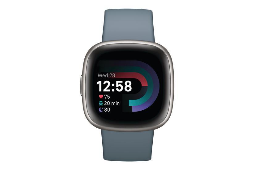 Versa 4   Platin   Smart Ur Med Bånd   Vandfaldsblå fra Fitbit