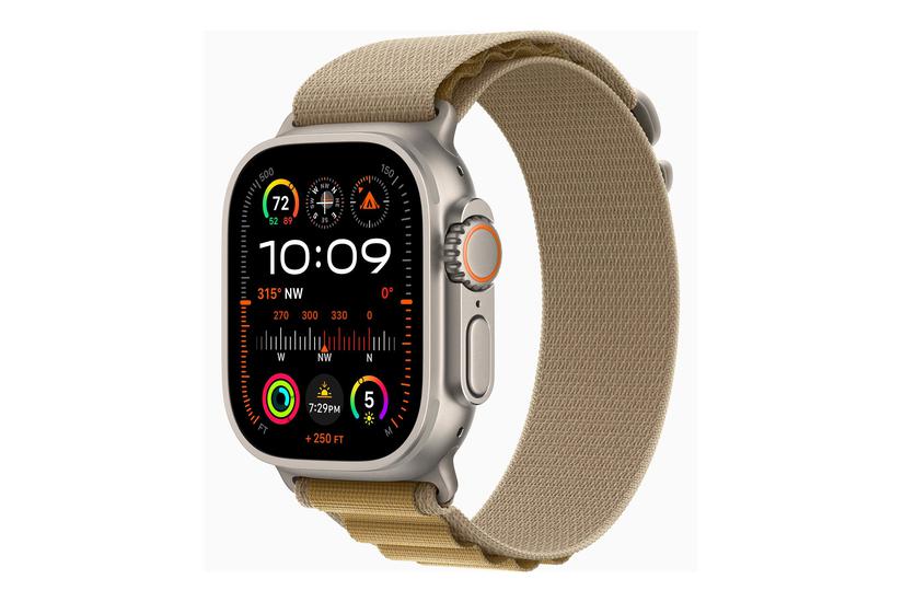 Watch Ultra 2   Naturlig Titanium   Smart Ur Med Alpine Loop   Gyldenbrun   64 Gb fra Apple