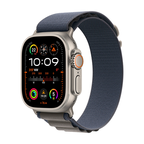 Apple Watch Ultra 2 LTE 49mm Titan med Alpine Loop - Blå