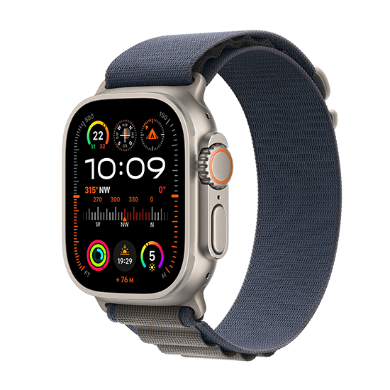 Apple Watch Ultra 2 LTE 49mm Titan med Alpine Loop - Blå