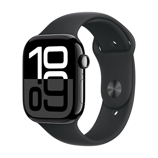 Apple Watch 10 46mm Jet Black Aluminium med Sport Band