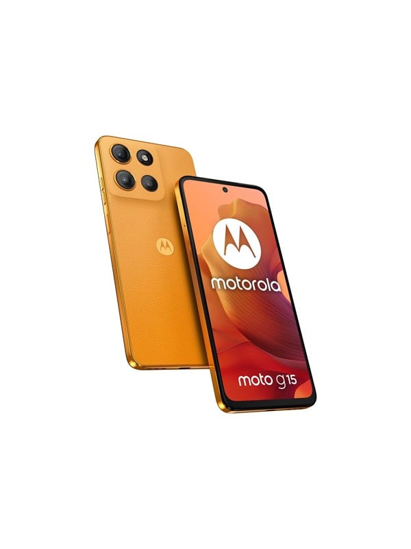 Moto G15 128GB Smartphone i Sunrise Orange - Fantastisk tilbud!