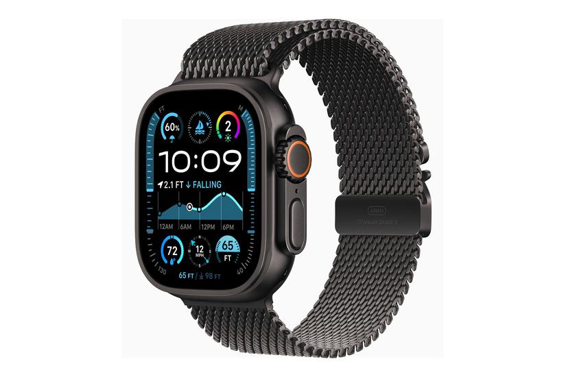 Watch Ultra 2   Sort Titanium   Smart Ur Med Milanesisk Løkke   Sort   64 Gb fra Apple