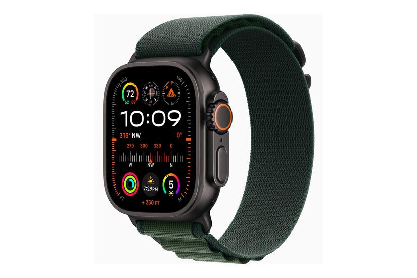 Watch Ultra 2   Sort Titanium   Smart Ur Med Alpine Loop   Mørkegrøn   64 Gb fra Apple